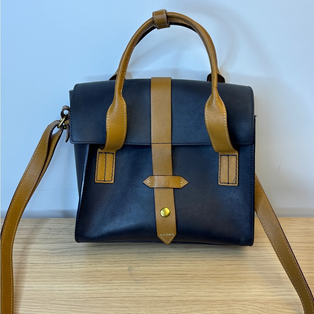 Joy Gryson Stylish Black‎ and Tan Leather Handbag
